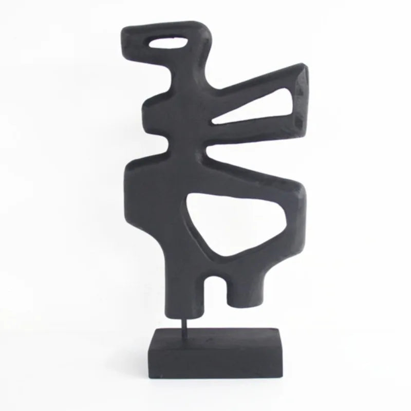 Wooden Sculptures Nordic Vintage Sculpture Elegant Luxury Creative Ornaments Miniature Aesthetic Art Ornament Home Decorations